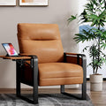 Aklaus Multifunctional Iron Frame Accent Chair with Foldable Side Table Reading Papasan Armchair with Extra Soft Cushion Oversized Chair for Living Room Office Bedroom Study (Orange Pack of 1)