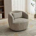 360° Swivel Armchair with Accent Pillow – Premium Corduroy Fabric Sturdy Metal Base &amp High-Density Foam – Ergonomic Lounge Chair for Living Room Office Bedroom – Easy Assembly