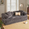 ovios 81 Folding Sofa Bed Foldable Sleeper Boneless Couch with Pull Out Beds Modular Convertible Floor Futon Loveseat Lounger for Living Room (Faux Fur Grey)