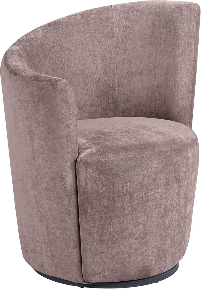 Coaster Home Furnishings - Nueva - Wood - Upholstered Swivel Accent Chair with Curved Backrest Cushioned Seat and Contemporary Style - Living Room - Blush - 907528