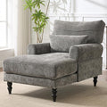 KEIKI Chaise Lounge Chair Indoor Modern Leisure Sleeper Sofa Chair w/Double Deep Cushion Accent Upholstered Reading Side Armchair Recliner Arm Chairs for Living Room &amp Bedroom Easy Assembly G