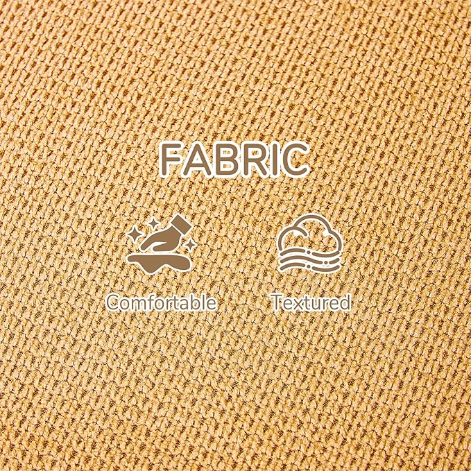 Peace nest Modern Accent Chair Comfy Living Room Suspended Chair Bedroom Armchair with Mental Frame Comfortable Upholstered Cushion for Balcony Lounge Reading Meeting Room Yellow