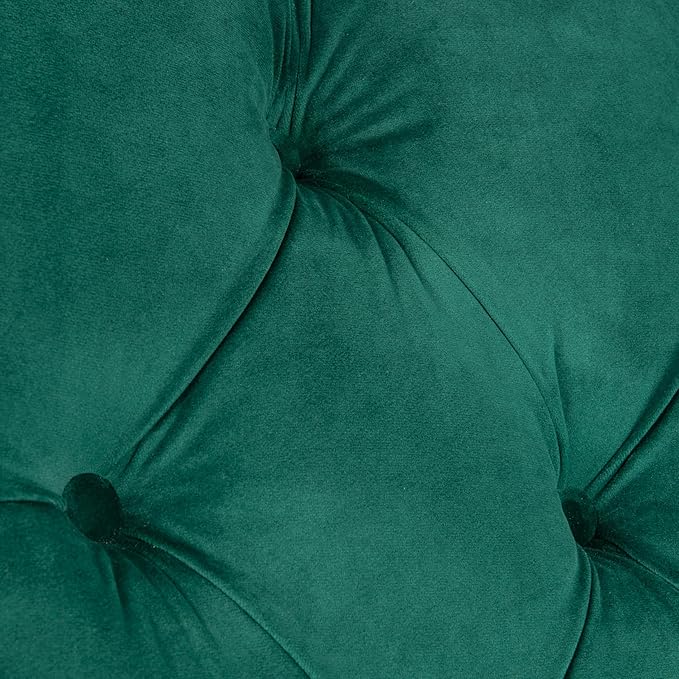 Safavieh Home Colin Emerald Green Velvet and Espresso Tufted Club Chair