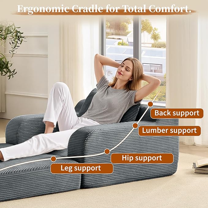wanan 40 W Folding Sofa Bed 2-in-1 Convertible Bed Sofa to Boneless Sleeper Chair for Adult Comfy Armchair with Back Support Armrests and Pillow for Living Room Bedroom Single Dark Gray | Easy-