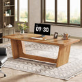 Tribesigns 70.87-Inch Executive Desk Large Wood Desk for Home Office Rustic Study Writing Table with Heavy-Duty Pedestal Extra Long Business Workstation