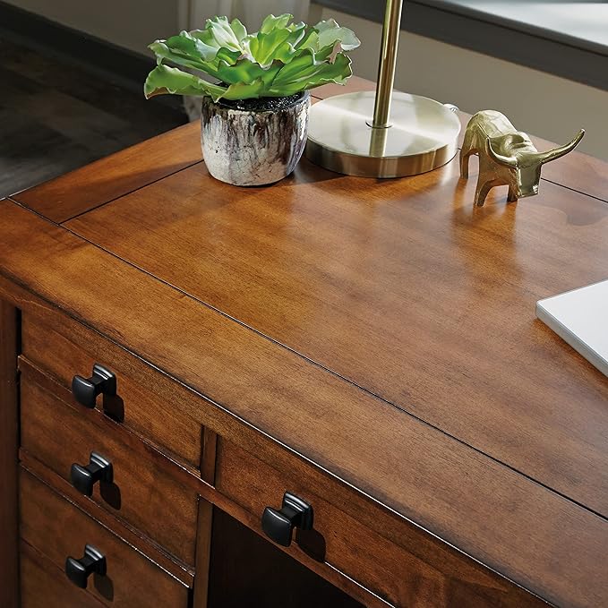 Homestyles Tahoe Aged Maple Executive Pedestal Desk