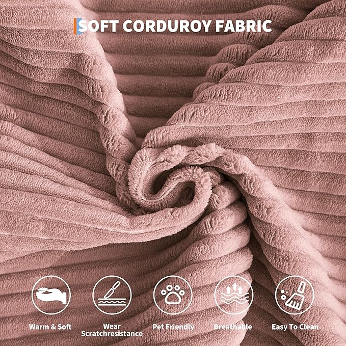 Convertible Sleeper Sofa Bed 78.8 Floor Sofa Bed 5-in-1 Folding Mattress Couch Loveseat with Fixed-Shape Frame Pillow Corduroy Fabric for Living Room Bedroom Lounge (Pink)