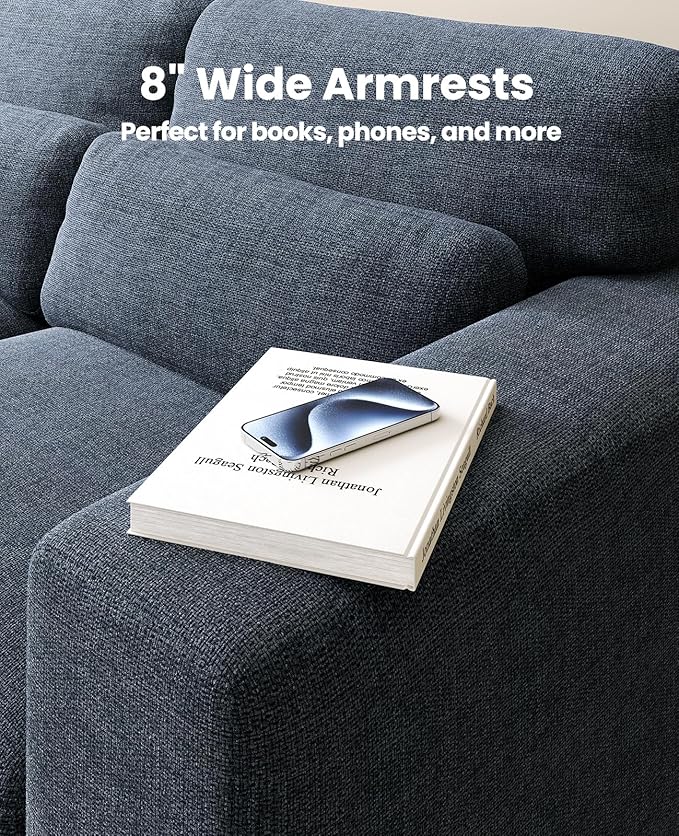 AMADA HOMEFURNISHING 40 Living Room ChairsReading ChairAccent ChairSmall Sofa Couch for BedroomOversize Mid-Century Armchair with Deep SeatComfy Sofa Couch(Navy Blue)