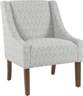 Homepop Home Decor | Upholstered Classic Swoop Arm Accent Chair | Accent Chairs for Living Room &amp Bedroom | Decorative Home Furniture Gray Leaf