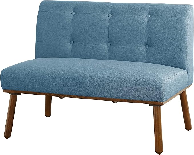 Playmate Upholstered Tufted Armless Loveseat 40.5 Blue