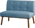 Playmate Upholstered Tufted Armless Loveseat 40.5 Blue