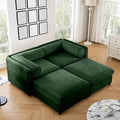 Oversized Modular Sectional Sofa 75.5 Chenille Loveseat with Cylindrical Backrest &amp Armrest Modern Comfy 2-Seat Sofa with 2 Ottoman Upholstered Deep Seat Couch for Living Room White