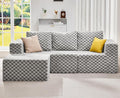 Hobestluk Modular Sectional Sofa Memory Foam Couch Oversized Sectional Sofa 3-Seater with Chaise Cloud Couch with Removable Cover L Shape Sofa for Living Room (Plush Grey 3-Seater with Chaise)