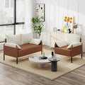 LSSBOUGHT Modern Loveseat and Chair Set Chenille Fabric Armchairs Accent Chair. Living Room Chair for Bedroom ApartmentSmall Space(Orange 1 Loveseat+1 Chair)