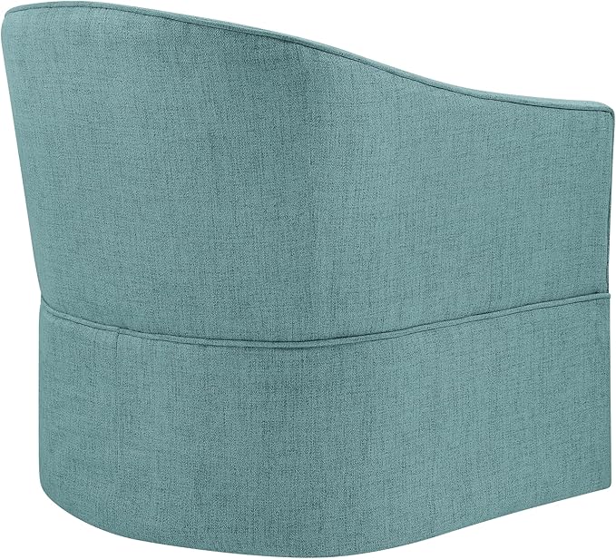 LifeSky Swivel Accent Chair Coastal Style Upholstered Armchair: 360 Degree Rotating Reading Chair with Curved Backrest &amp Textured Fabric - Wood Frame Living Room Seating for Coastal Home Decor &am