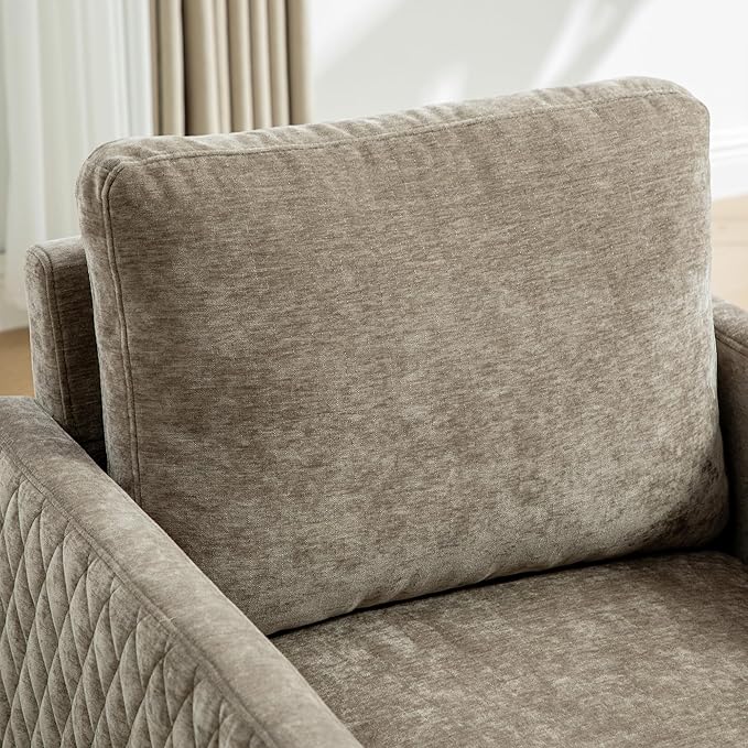 KEIKI Modern Upholstered Swivel Accent Armchair with Storage Tufted Lounge Chair for Reading Corners