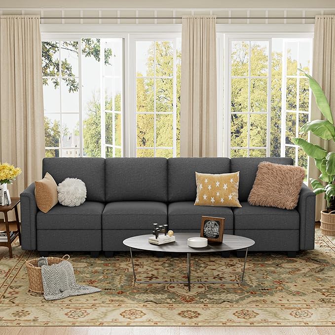 Modular Sectional Sofa with Storage Sectional Couch with Deep Seat Modular Couch for Living Room OfficeHigh Supportive &amp Soft Sponge 4 Seats