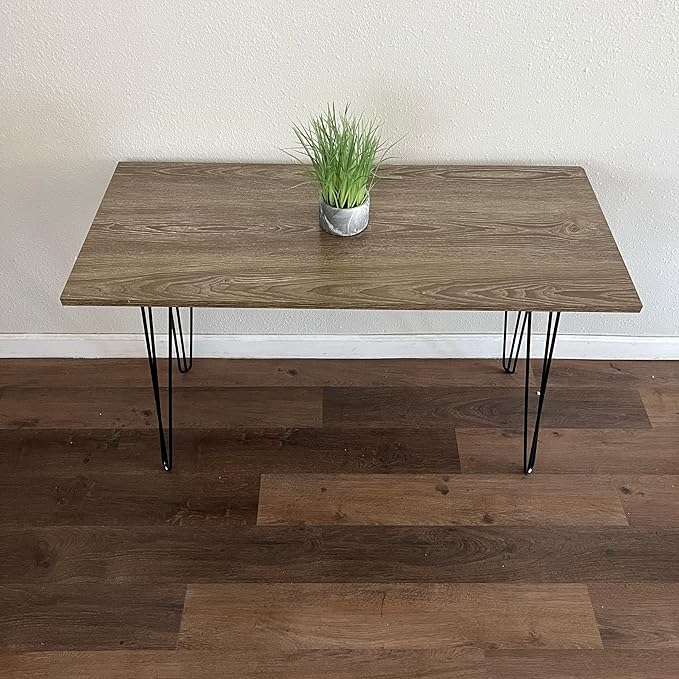 Home Office Desk Retro Black Hairpin Legs 43 Gray Oak Wood Writing Table Wooden Computer Desk Small Student Table Hairpin Grey Study Desk (Gray Wood)