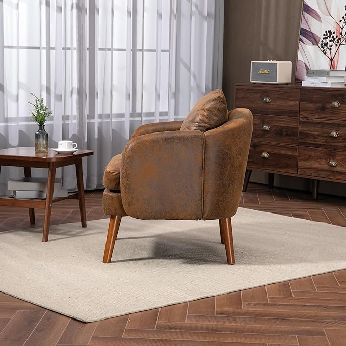 Modern Wood Frame Armchair Modern Accent Chair Lounge Chair for Living Room