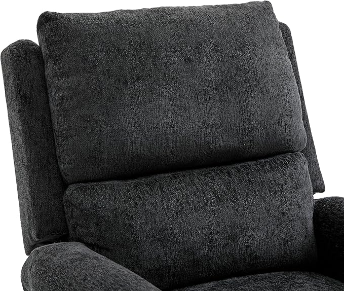 Christopher Knight Home Harper Massage Recliner Chair with 8 Modes Chenille Upholstered Recliner Sofa Swivel Massage Chair with a Side Storage Pocket for Living Room/Bedroom Head Support Black