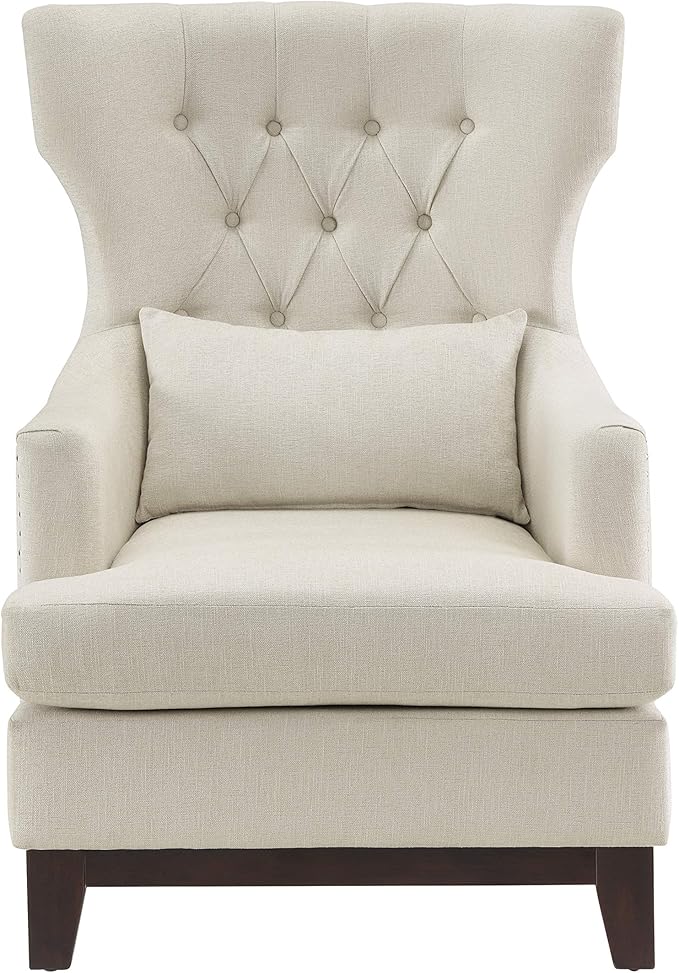 Lexicon Aurora 32 W Tufted Fabric Accent Chair Beige