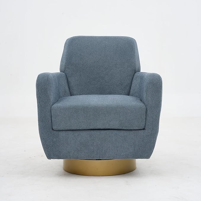 360 Degree Rotating Sofa Armchair Cotton Linen Skin Friendly Fabric Ergonomic Design Living Room Chair Bedroom Chair Living Room Chair Blue