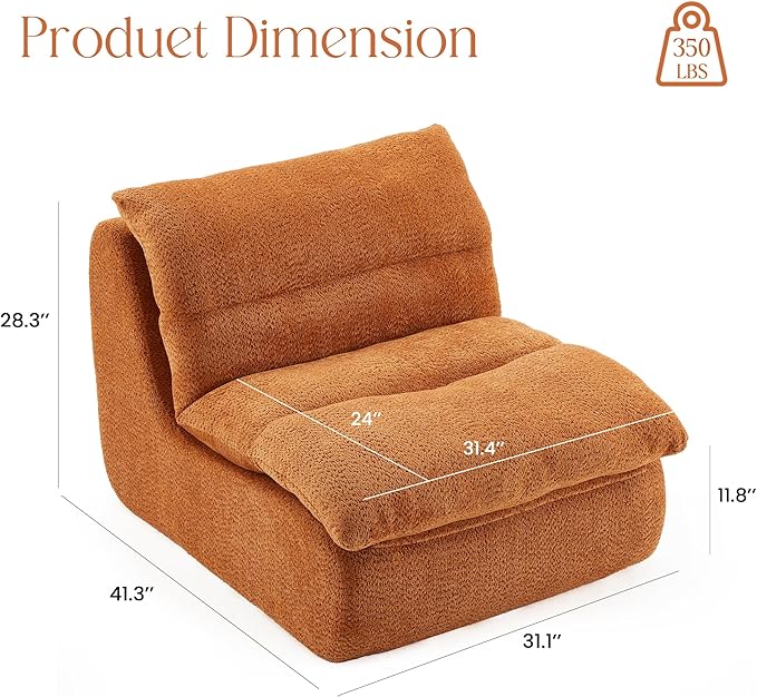 STARY Upholstered Accent Sofa Modern Armchair with Soft Cushioned Seat Stylish Sofa for Living Room Bedroom or Office
