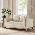 Modway Roscoe 63 Inch Fabric Loveseat in Ivory - Comfortable Upholstered 2 Seater Couch for Living Room Apartment or Office Seating