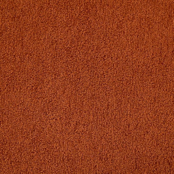 Christopher Knight Home Celen Modern Boucle Fabric Upholstered Loveseat with Round Armrest and Rubberwood Frame Comfy Living Room 2-Seater Sofa Space-Saving Couch for Apartment Brown + Dark Orange
