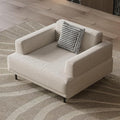 Cream Fabric Sectional Sofa – Contemporary Upholstered Couch with Metal Legs for Living Room (41.3inch-Armchair)