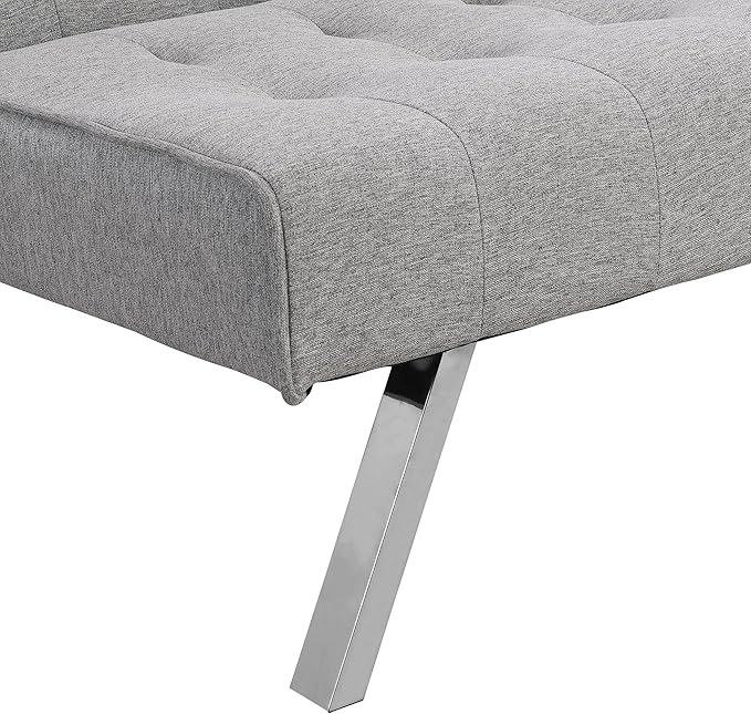 Modern Convertible Futon Sofa Bed Adjustable Loveseat Futon Couch with Metal Legs Upholstered Sofa Bed with Wood Frame Sleeper Couches for Small Compact RV Living RoomOffice (Grey-Fabric)