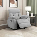 Lexicon Manual Rocker Recliner Chair for Living Room Chenille Fabric Upholstered Rocking Reclining Chair Home Theater Seating Easy Assembly Recliner Gray