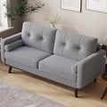IDEALHOUSE 65 Mid Century Modern Couch Sofa Loveseat Comfy Love Seat Couches for Living Room 2 Seater Teddy Fleece Boucle Upholstered Deep Seat Couch for Bedroom Office Small Space Grey