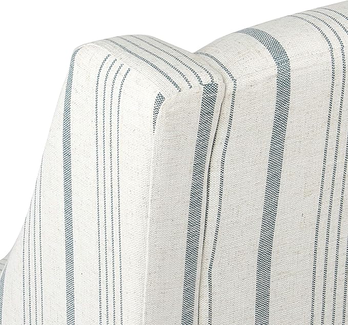Homepop Home Decor Upholstered Classic Swoop Arm Accent Chair Accent Chairs for Living Room &amp Bedroom Decorative Home Furniture Ivory &amp Gray Stripe