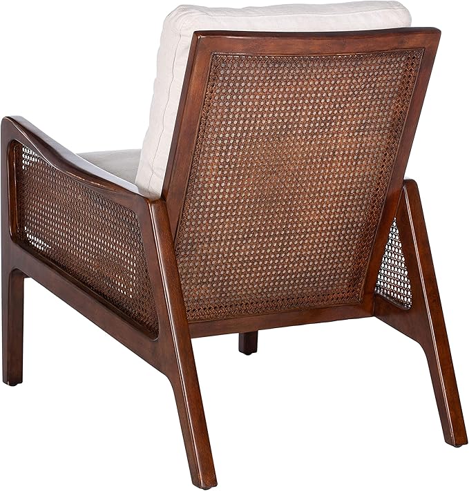 Safavieh Couture Home Moretti Mid-Century Oatmeal Linen Accent Chair