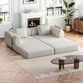 KINFFICT 72 inch Sectional Sleeper Sofa Modular Futon Folding Loveseat Floor Sofa Bed Convertible Comfy Chenille Memory Foam Couch Bed with Side Pockets for Guest Room Bedroom Living Room Beige