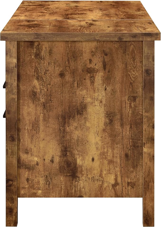 Coaster Home Furnishings - Delwin - Engineered Wood - 47-Inch Lift-Top Computer Desk with Drawers &amp File Cabinet Drawer Without Keyboard Tray Farmhouse Style - Home Office - Rustic Nutmeg - 8812