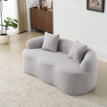 KEIKI 66.93 Cloud Sofa Curved Loveseat Couch with Round Armrest Compression Seat for Living Room Guest Bedroom No Assembly Required Gray