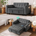 LINSY Sleeper Sofa Bed 54 Pull Out Couch with Charging Station &amp Cup Holder Small 3 in 1 Convertible Loveseat Sleeper Couch for Apartment Dorm Room Bedroom and Small Space Corduroy Gray