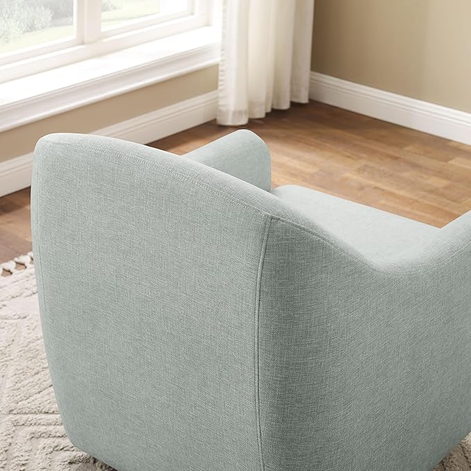 VANOMi Swivel Accent Chair Swivel Barrel Chair Modern Upholstered Round Armchair Comfy Club Reading Chairs for Adults Reading Accent Chairs for Living Room Bedroom Office (Mint)
