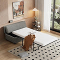 Folding Ottoman Sleeper Bed with Mattress Wood Legs and Chenille Fabric Convertible Chair into Sofa Bed Pull Out Ottoman Lounge for Small Space (Dark Gray * 9)