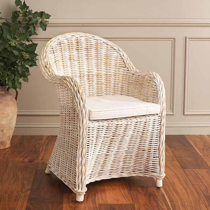 SAFAVIEH Home Collection Callista Yellow Wicker Club Chair