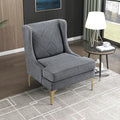 Lexicon Modern Accent Chair Living Room Chenille Upholstered Single Sofa Chair with Gold Metal Legs Wing Back &amp Diamond Stitched Back Armchair for Bedroom/Office/Waiting Room Dark Gray