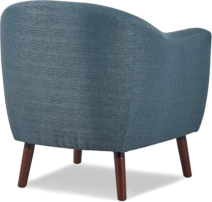 Homelegance Lucille Modern Accent Chair Upholstered Reading Chair with Button-Tufted Back Sloped Arms Removable Seat Cushion Cover and Espresso Wood Legs for Living Room Bedroom or Office Blue