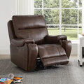 CHITA Large Power Zero Gravity Recliner Chair Genuine Leather Recliner Chair for Adults with Adjustable Power Headrest and Hidden Slide-Out Cupholders USB and Type-C Ports Dark Brown