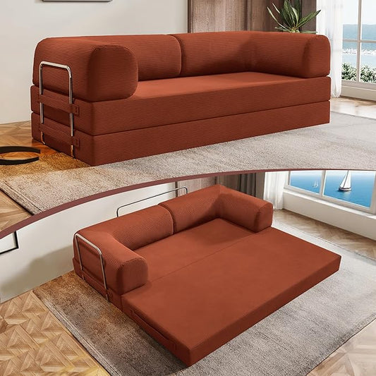 78.8 Convertible Sofa Bed 4-in-1 Folding Sleeper Couches Frameless SofaPull Out Couch Memory Foam Floor SofaNo Assembly Boneless Couch for Living Room