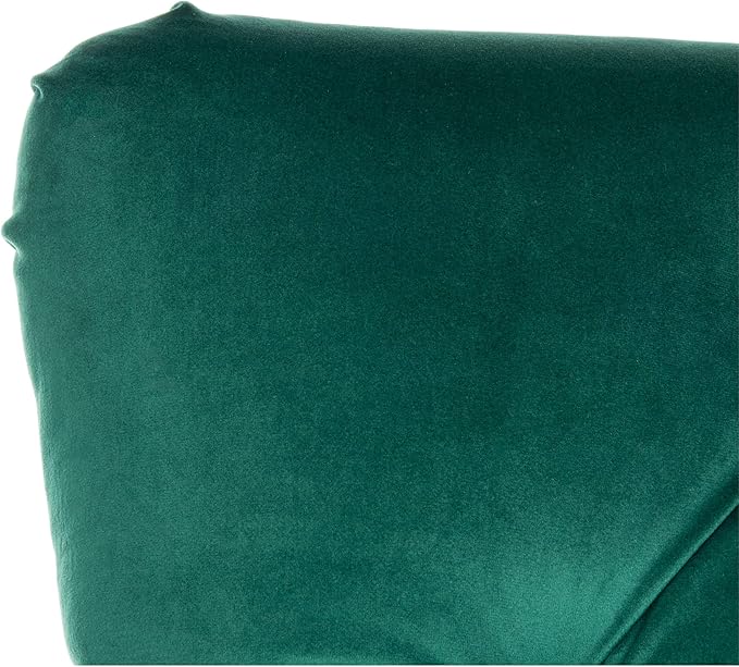 Safavieh Home Colin Emerald Green Velvet and Espresso Tufted Club Chair