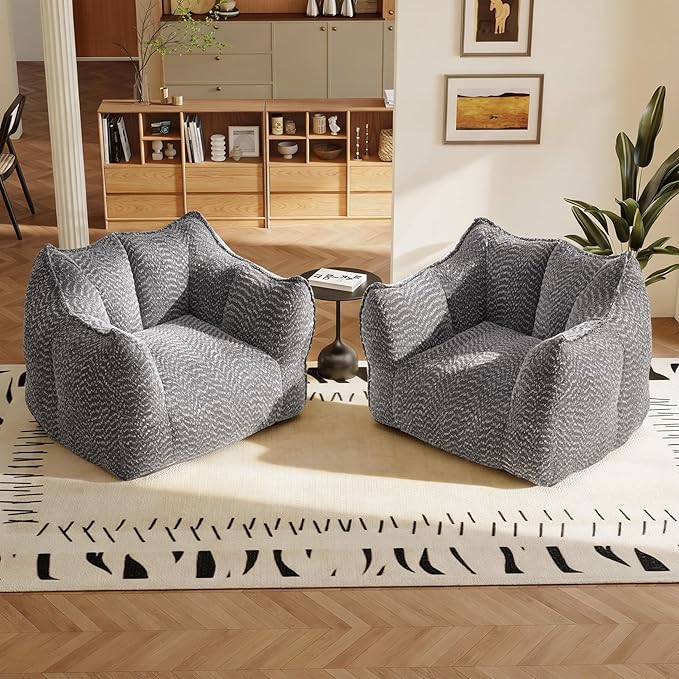 3 Piece Sofa Set 73.2 Inch Loveseat Sofa and 2 Units 47.2 Inch Single Sofa Comfy Chairs with Scratch-Resistant Pet-Friendly Chenille No Assembly Required Light Grey