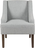 HomePop Velvet Swoop Arm Living-Room-Chairs Light Blue