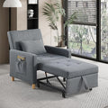 Sleeper Chair Bed Convertible Chair Bed Sleeper Pull Out Sofa Beds with Adjustable Backrest Modern Linen Fabric Convertible Chair to Bed for BedroomLiving Room Apartment-Dark Grey